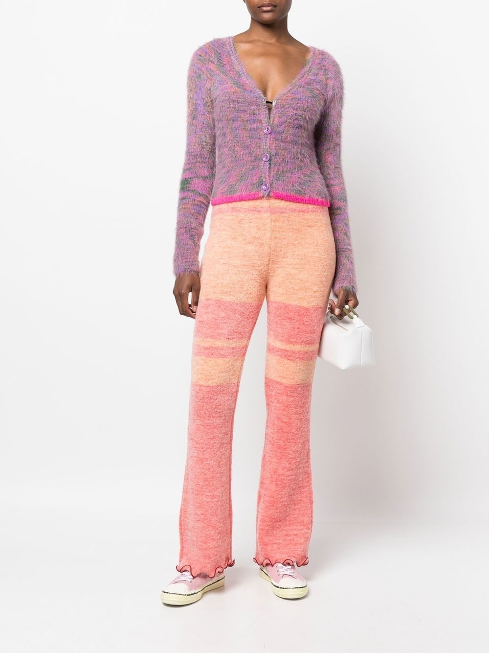 contrast-trim patterned cardigan - 2
