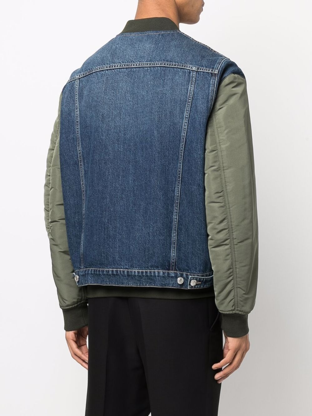 denim panelled bomber jacket - 4