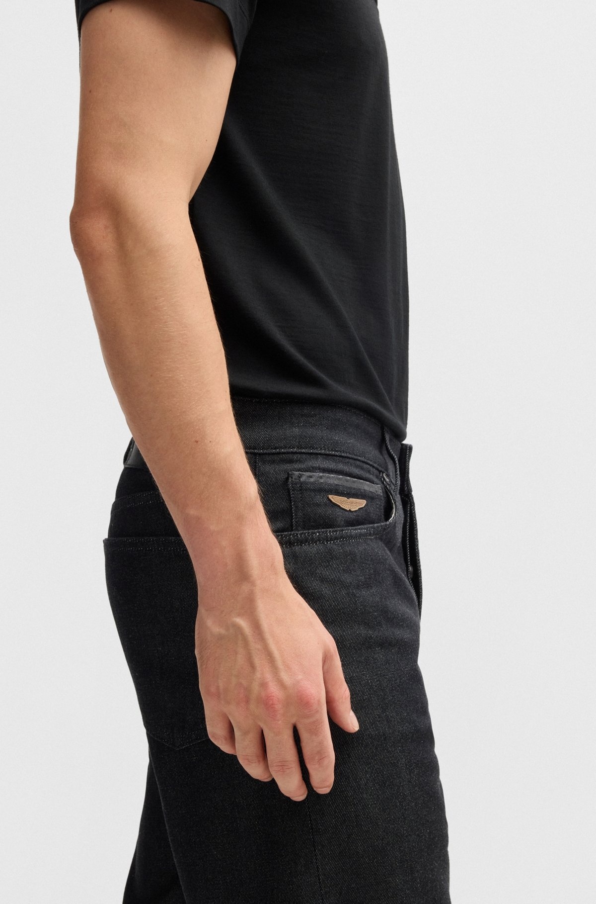 BOSS X ASTON MARTIN REGULAR-FIT JEANS IN THERMOREGULATING DENIM - 5