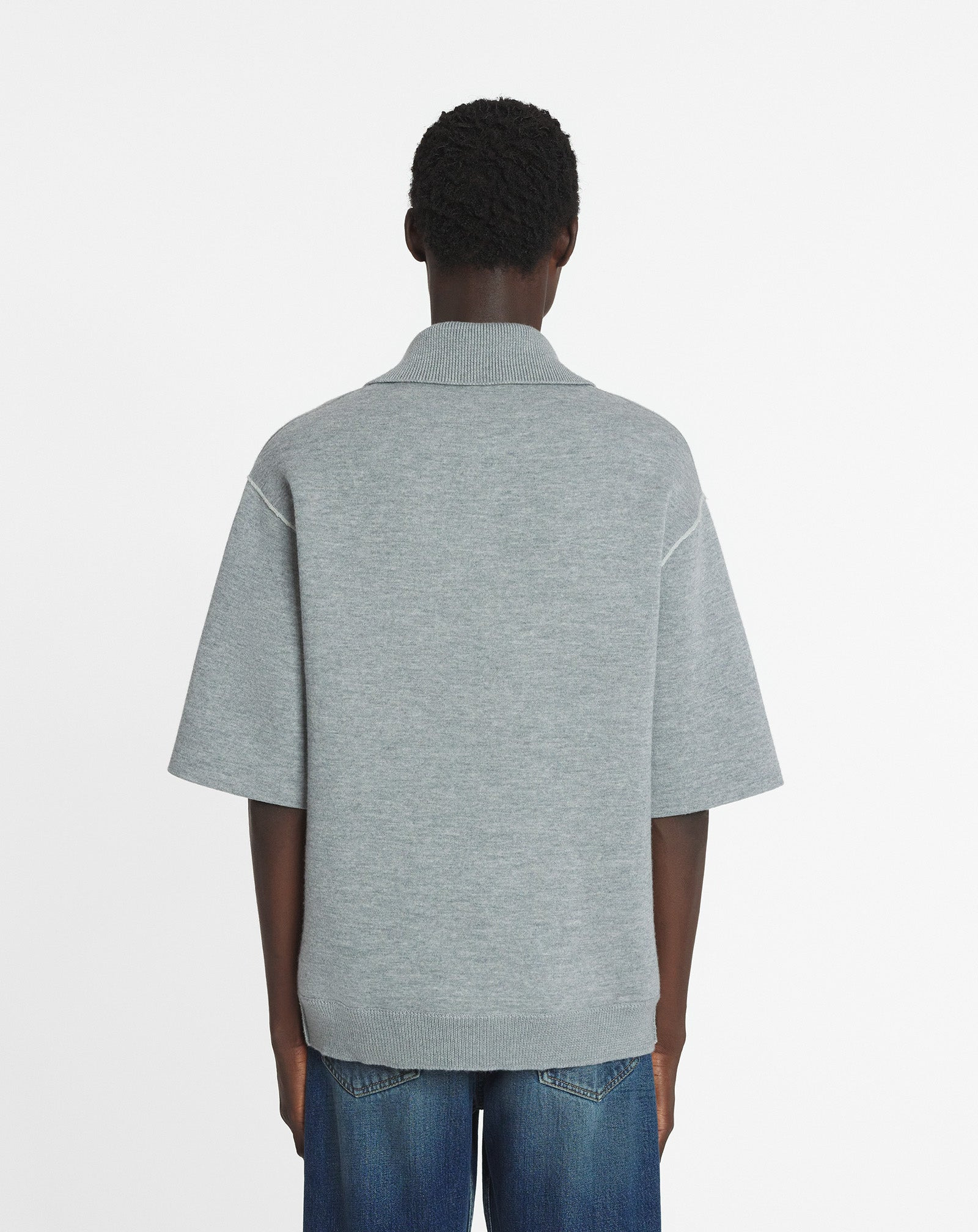 OVERSIZED WOOL POLO SHIRT - 4