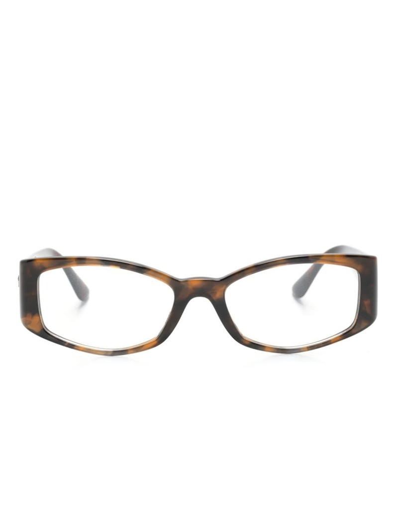 tortoiseshell rectangle-frame glasses 1