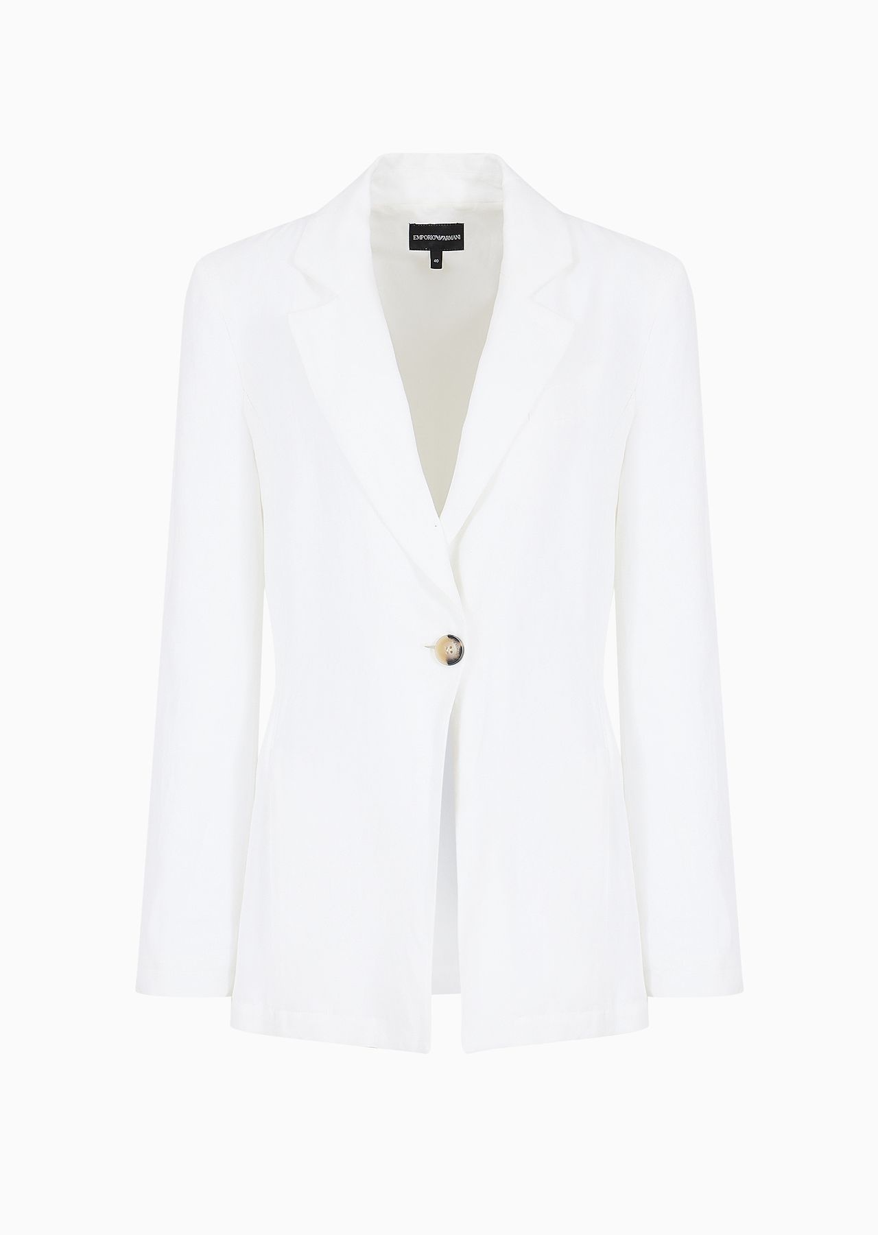 Linen-blend shantung blazer with ribbon ties - 1