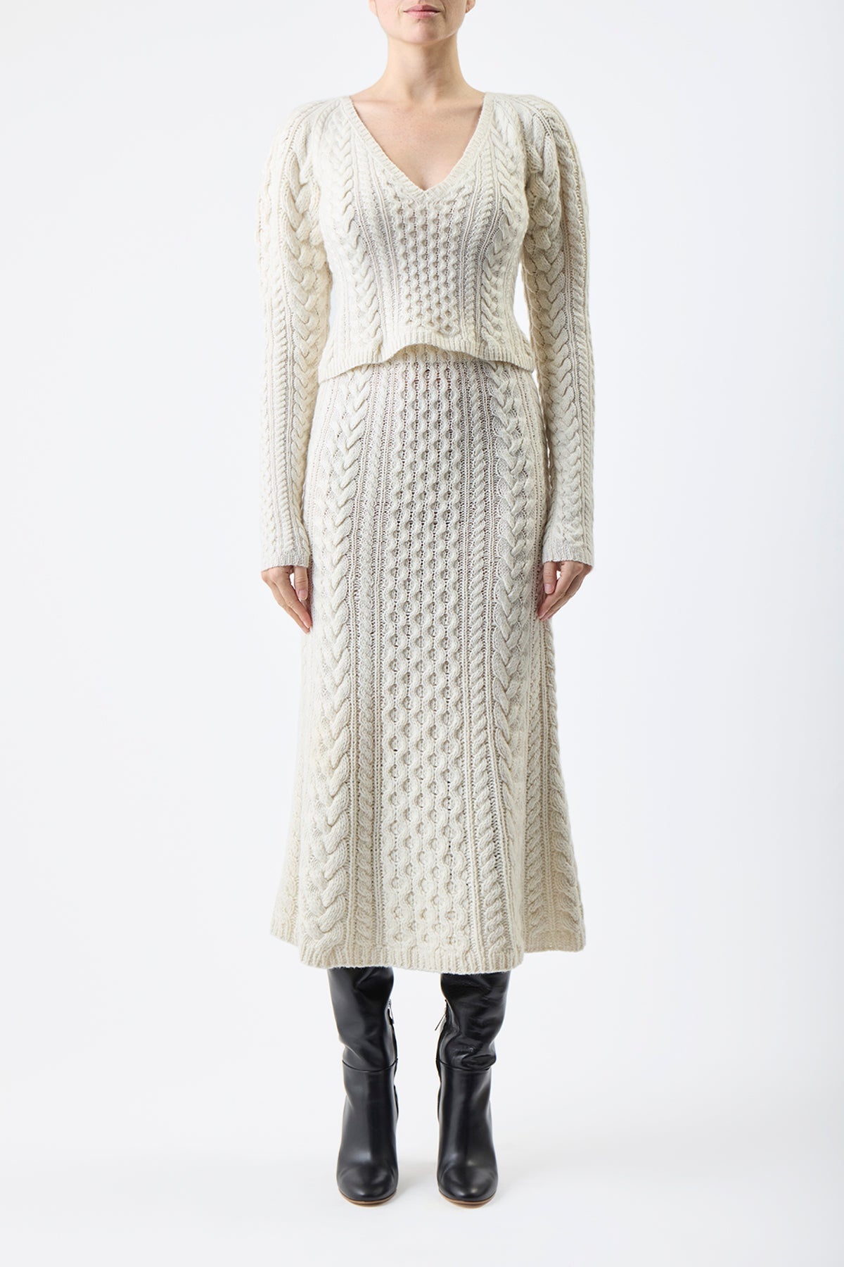 Arwel Sweater in Ivory Cashmere - 3