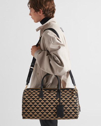 Prada Medium Prada Symbole embroidered fabric travel bag outlook