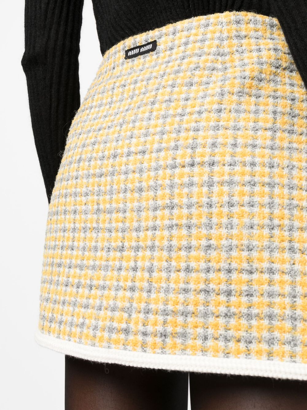 bouclé check-pattern miniskirt - 5