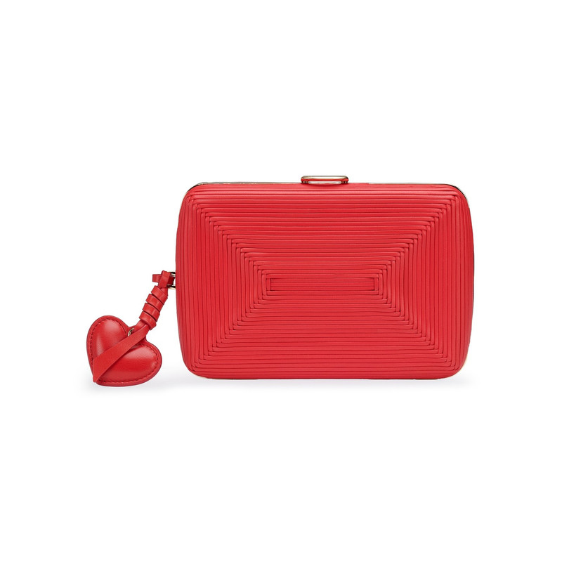 Red leather crossbody bag 1