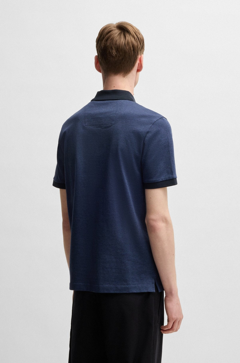 MERCERIZED-COTTON POLO SHIRT WITH MICRO PATTERN 5