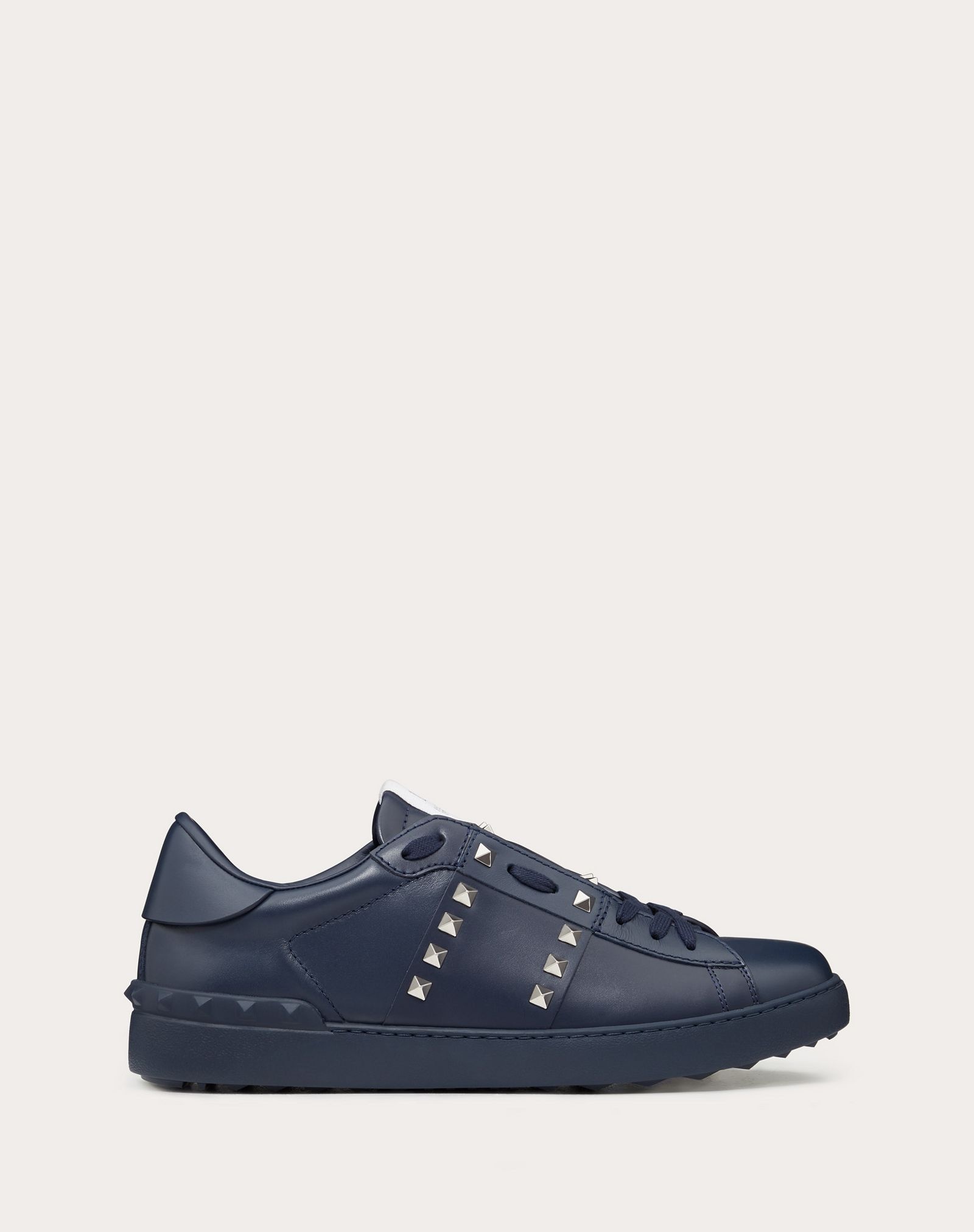 Rockstud Untitled Sneaker in Marine Calfskin - 1