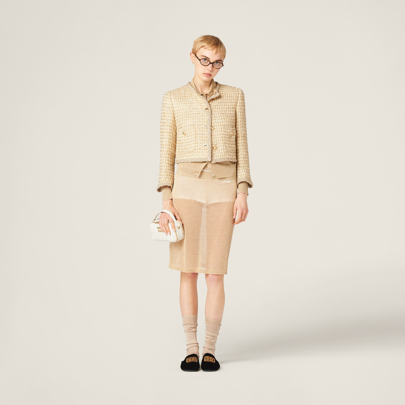 Miu Miu Single-breasted check jacket outlook