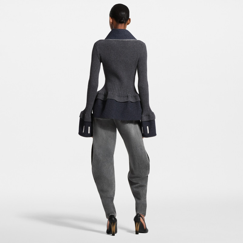 Contrast Stitch Trompe L’Oeil Knit Top 3