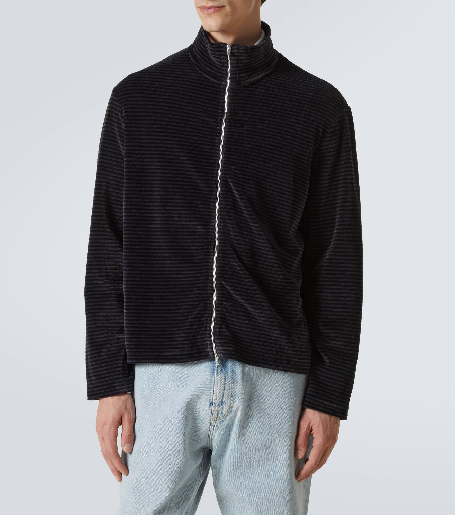 Shrunken striped cotton-blend track jacket - 3