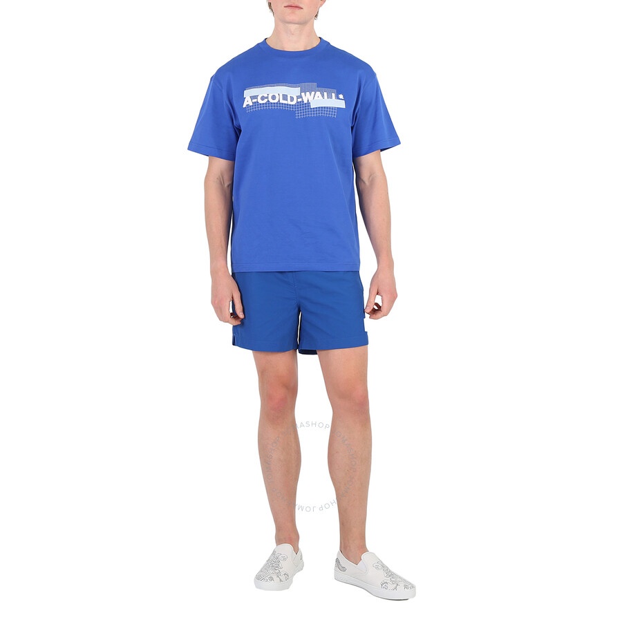 A Cold Wall Men's Volt Blue Essential Logo Patch Swim Shorts - 6