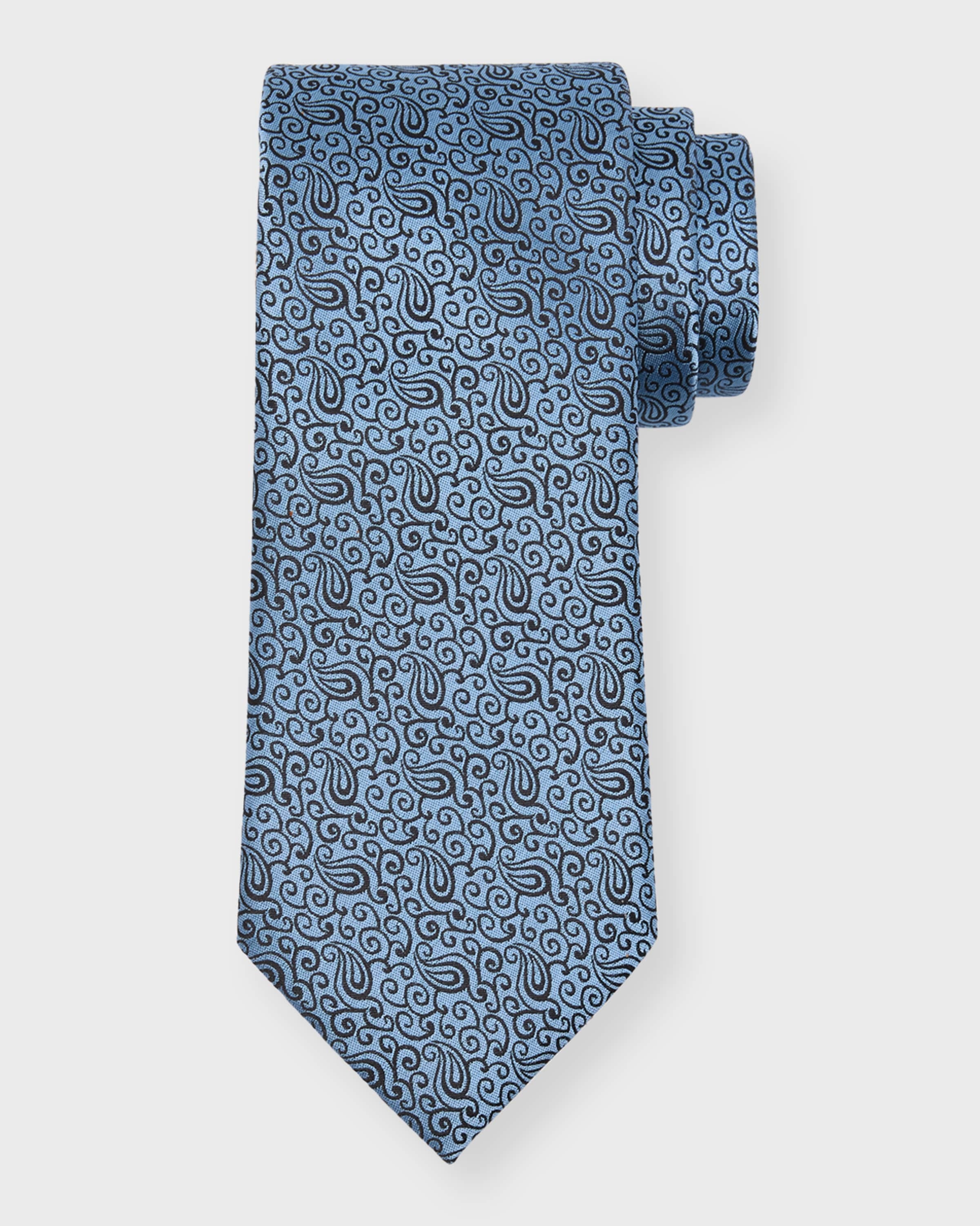 Men's 100 Fili Silk Paisley Jacquard Tie - 1