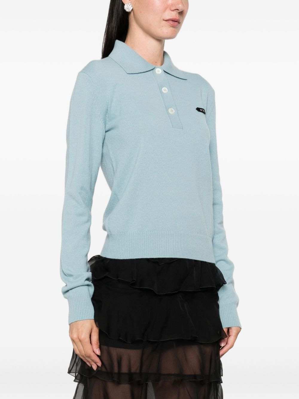 button-fastening polo top - 3
