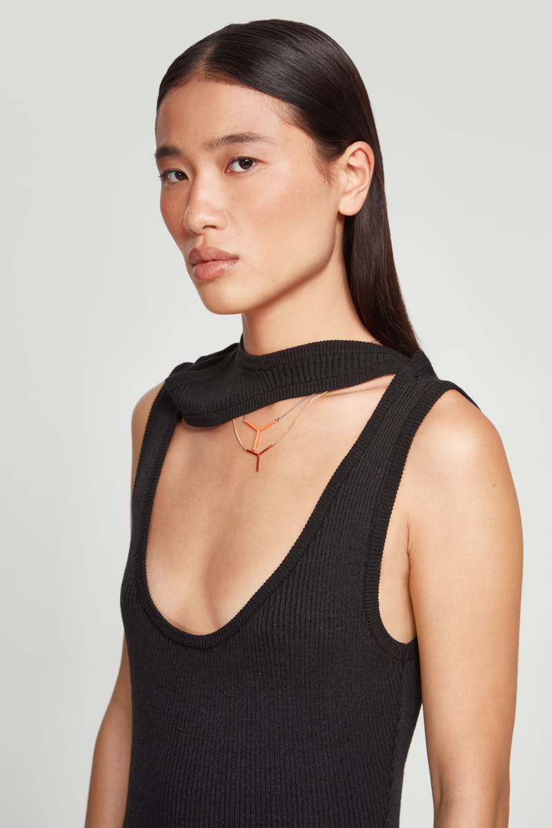 Classic Triple Collar Knit Tank Dress 3