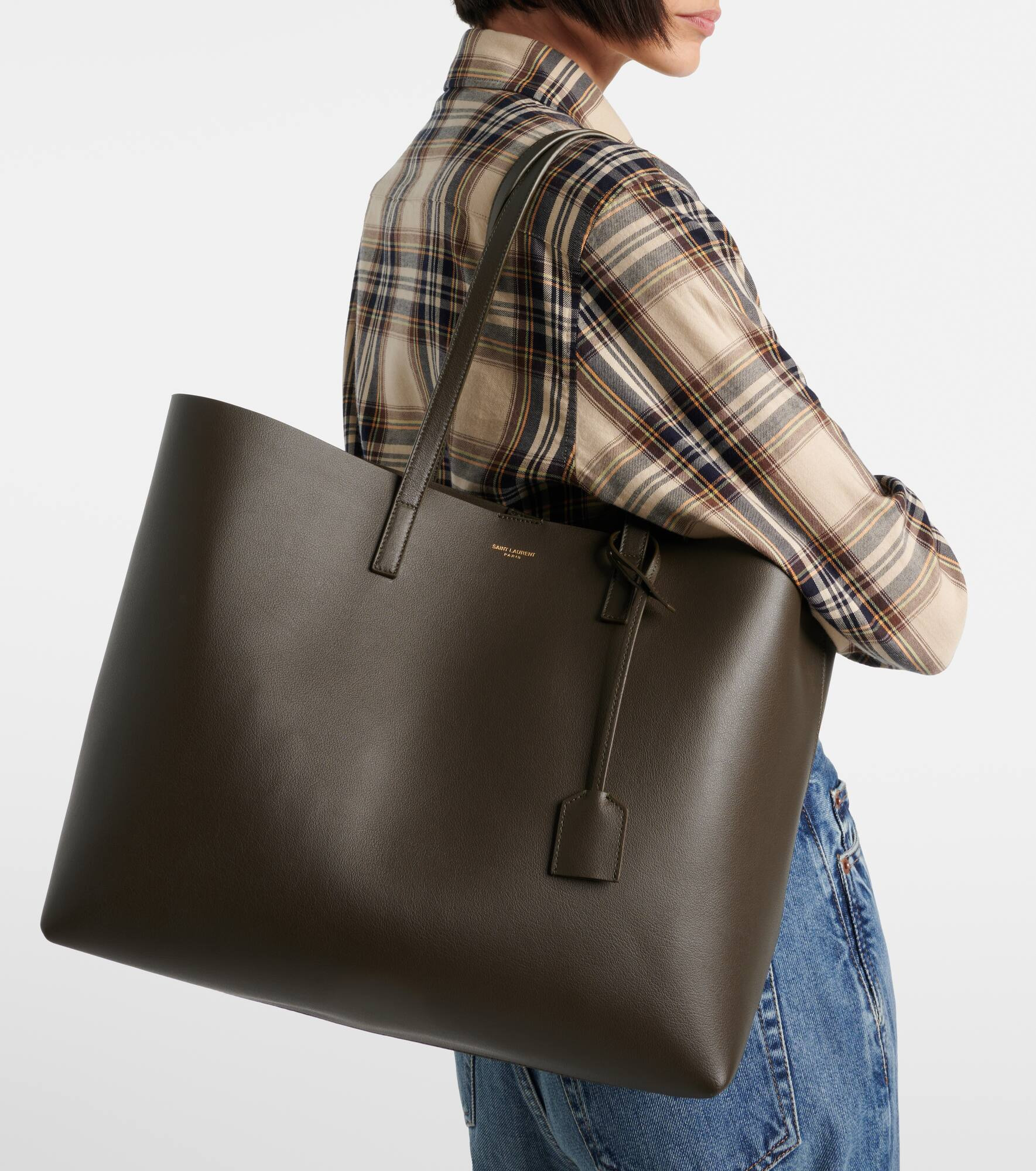 Shopping Large leather tote bag - 2