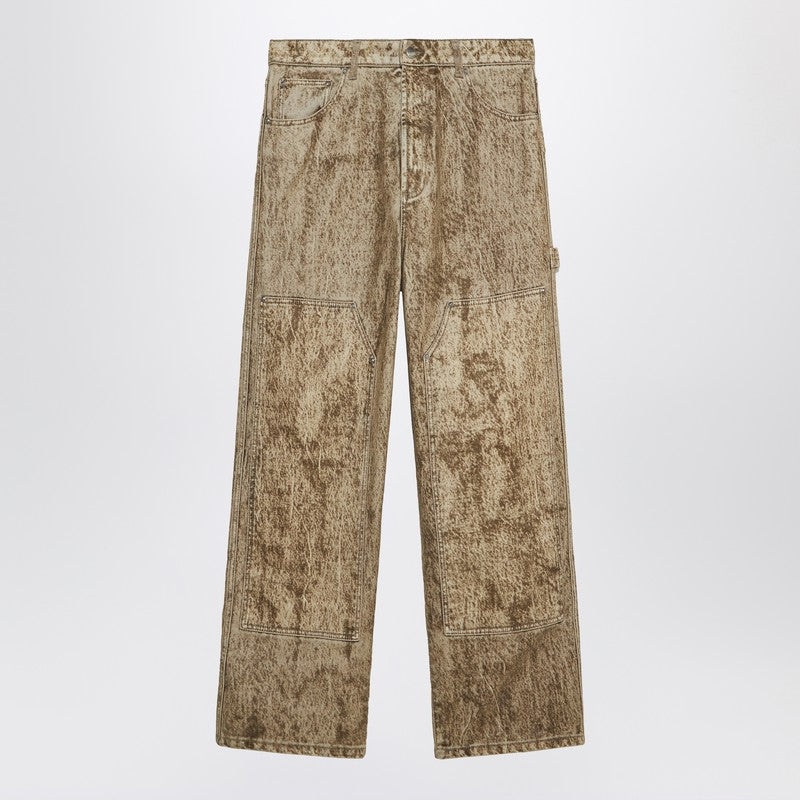 1989 STUDIO - 1989 STUDIO Denim Flock Carpenter pants camo - 1