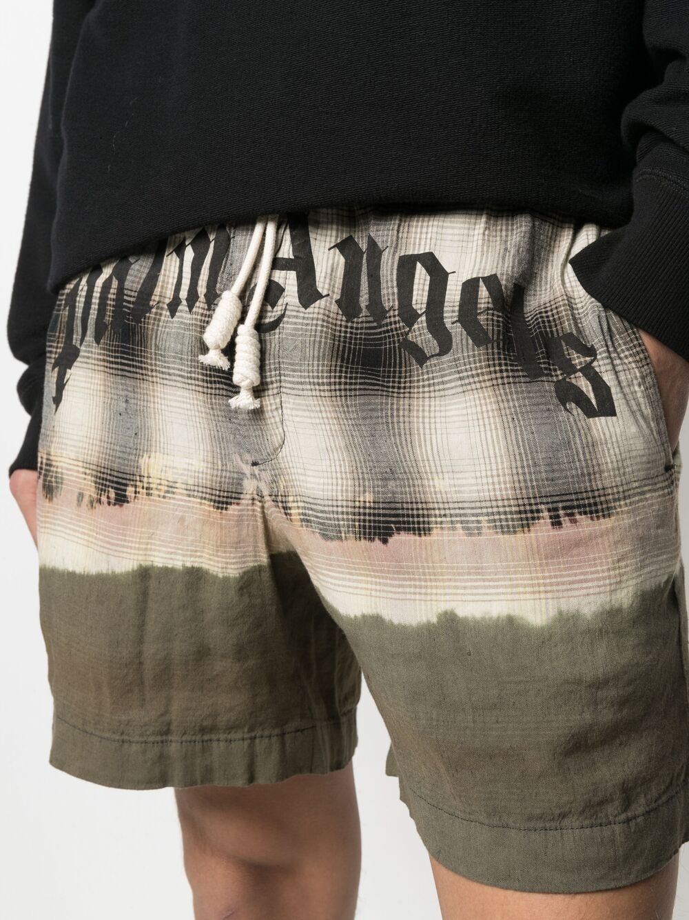 plaid-check print track shorts - 5