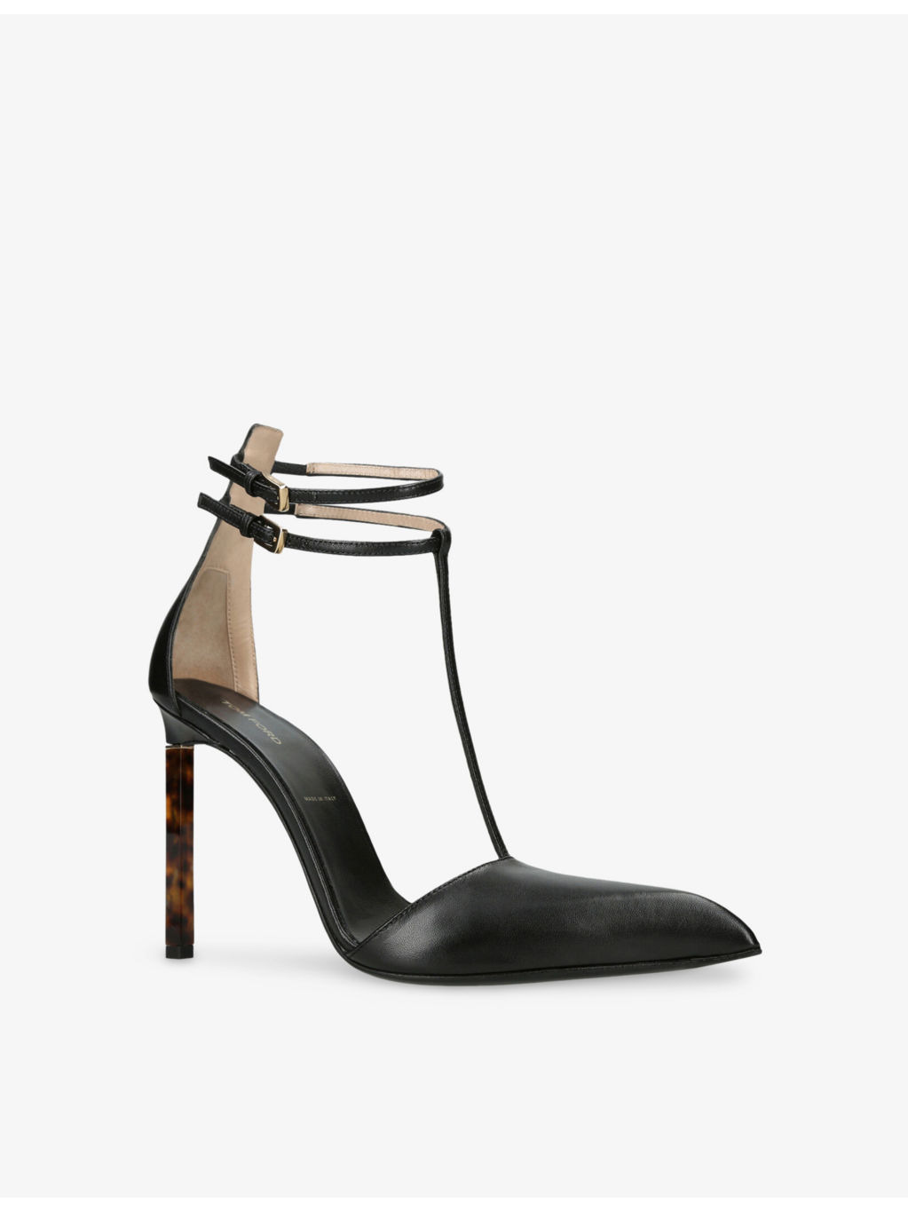 T-Strap 105 Leather Heeled Pumps - 3