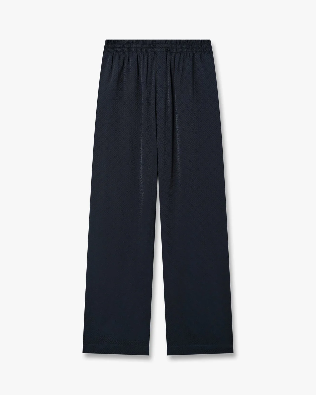 Dark Navy Monogram Silk Trousers - 1