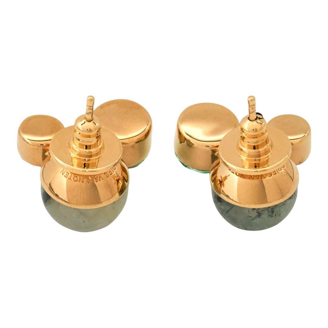 Stone With Glass Pin Earrings - 2