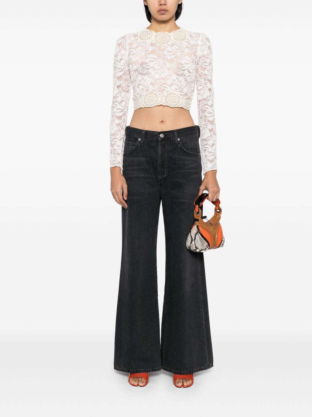 mid-rise wide-leg jeans - 2