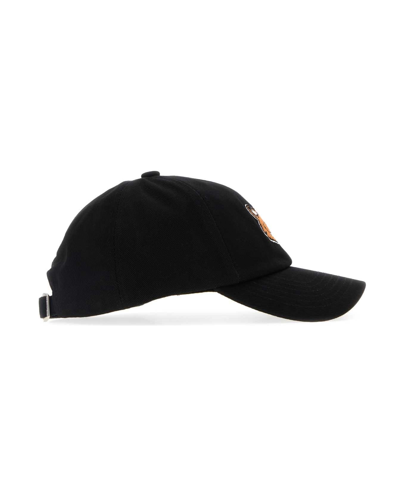 Black Cotton Baseball Cap - 2
