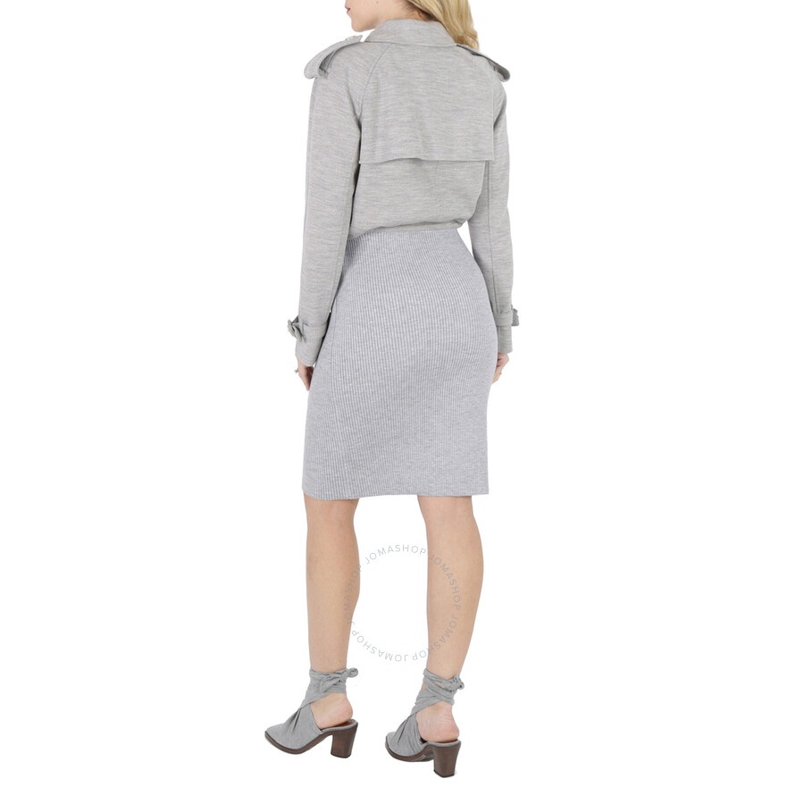 Open Box - Burberry Ladies Grey Melange Technical Wool Reconstructed Trench Coat, Brand Size 8 (US S - 3