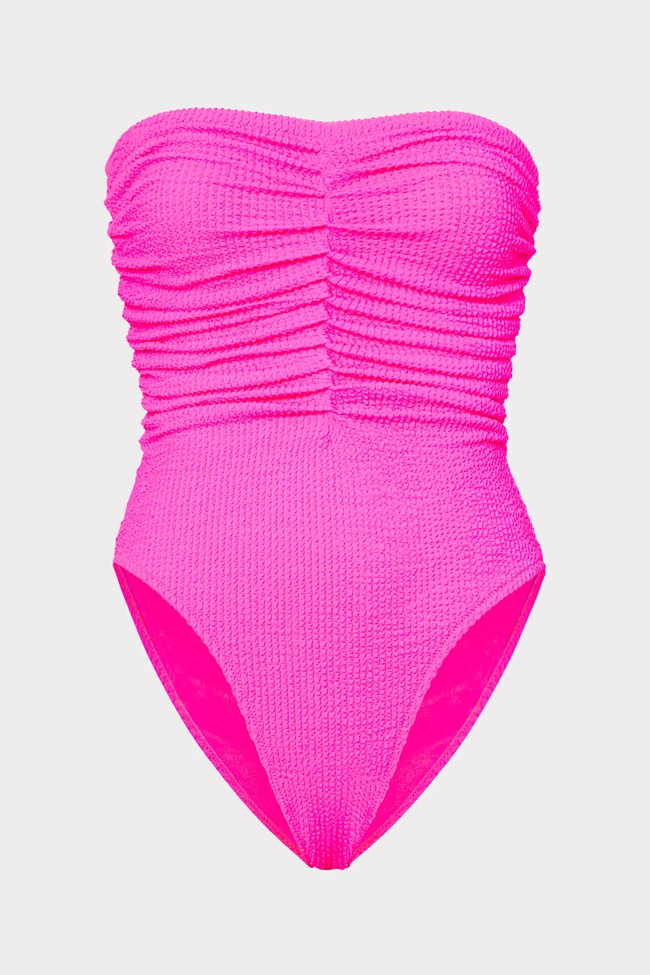 Textured Ruched One Piece - 1