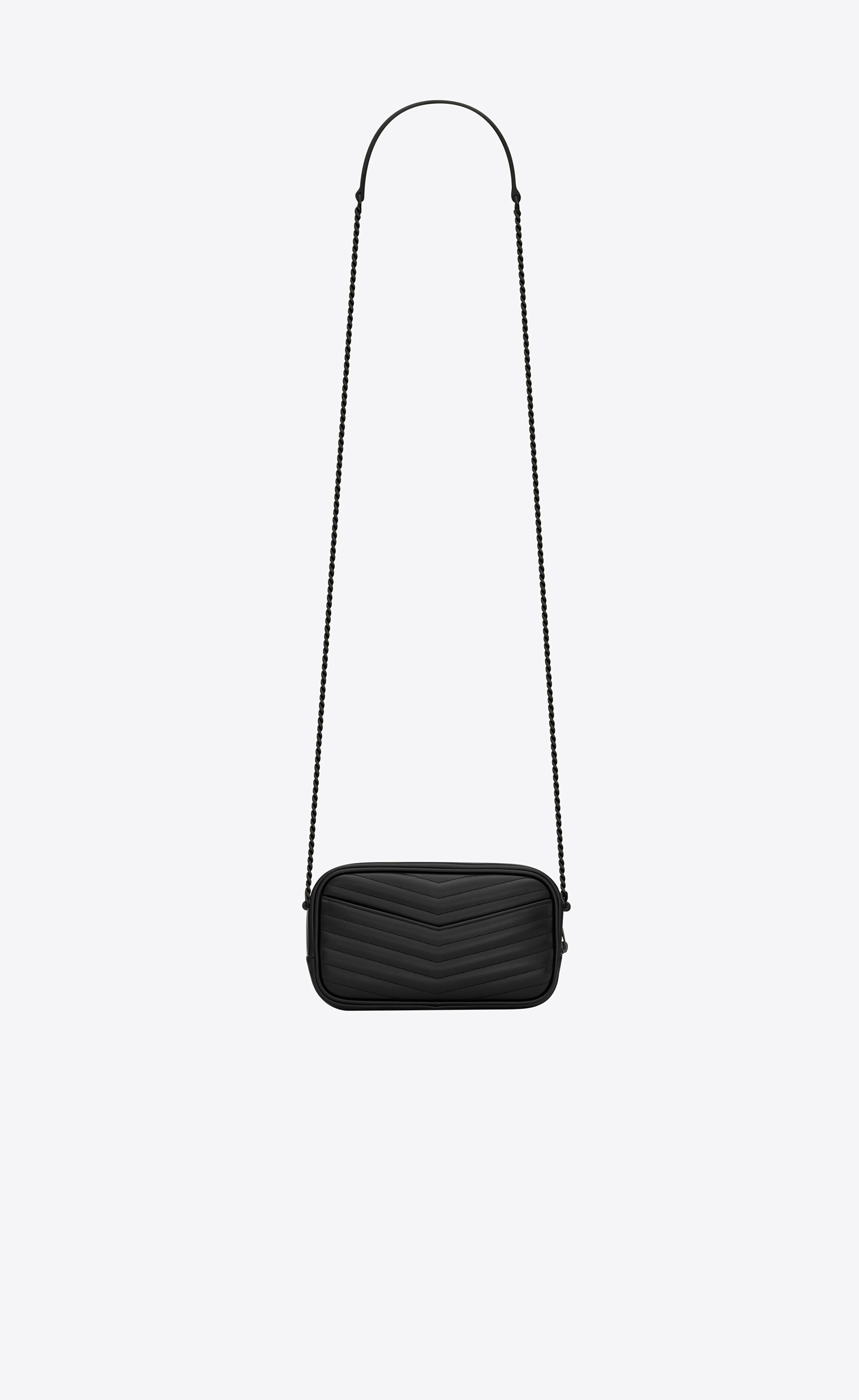 SAINT LAURENT lou mini bag in quilted shiny leather