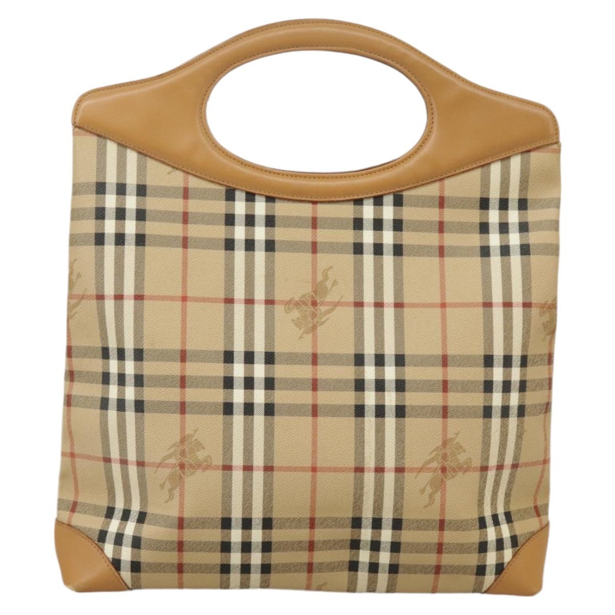 Burberry Nova Check Shoulder Bag Pvc Leather Beige Gold - 3