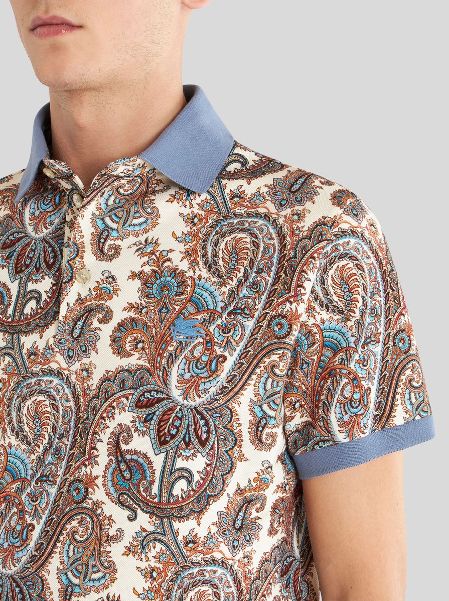 PAISLEY COTTON POLO SHIRT - 3