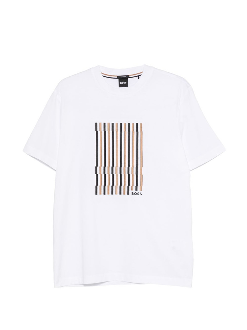 stripe-embroidered T-shirt 1