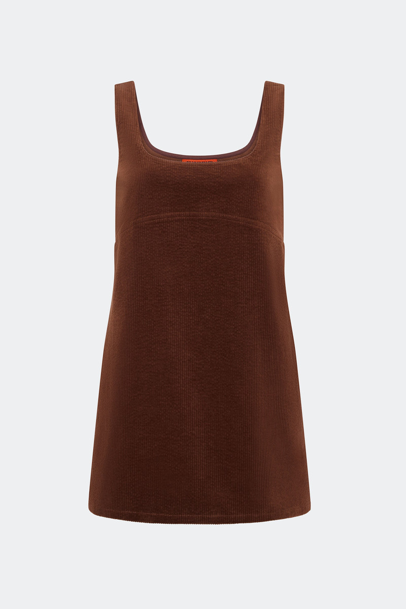 Sahara Corduroy Mini Dress In Choco Brown 1