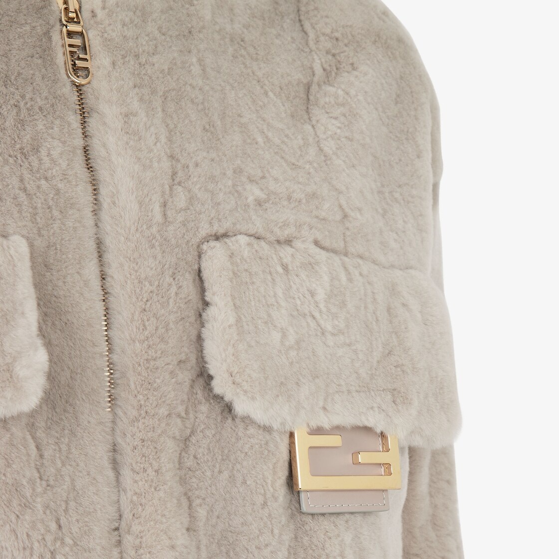 Dove gray nylon and mink jacket - 3