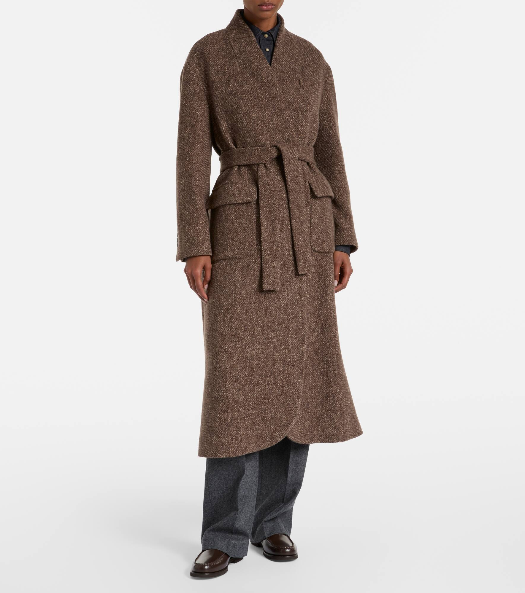 Belted wool and cashmere overcoat - 7