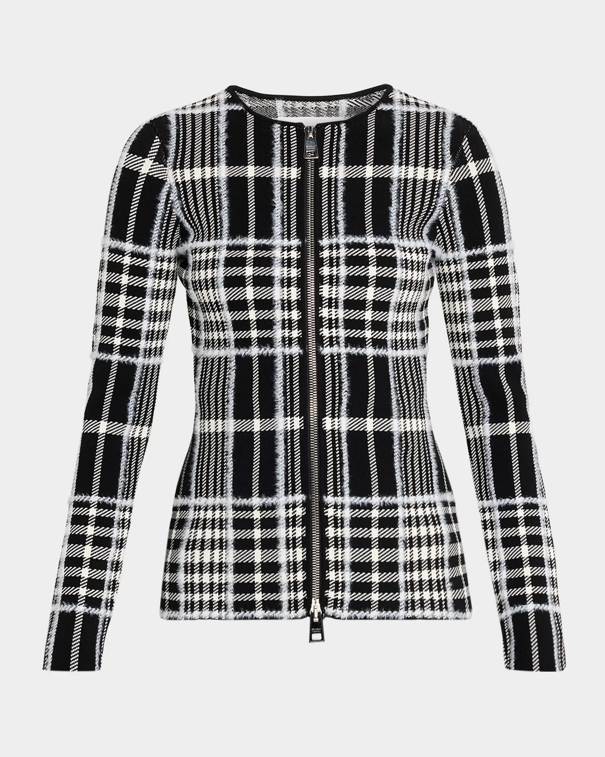 Greer Check Zip Cardigan - 1