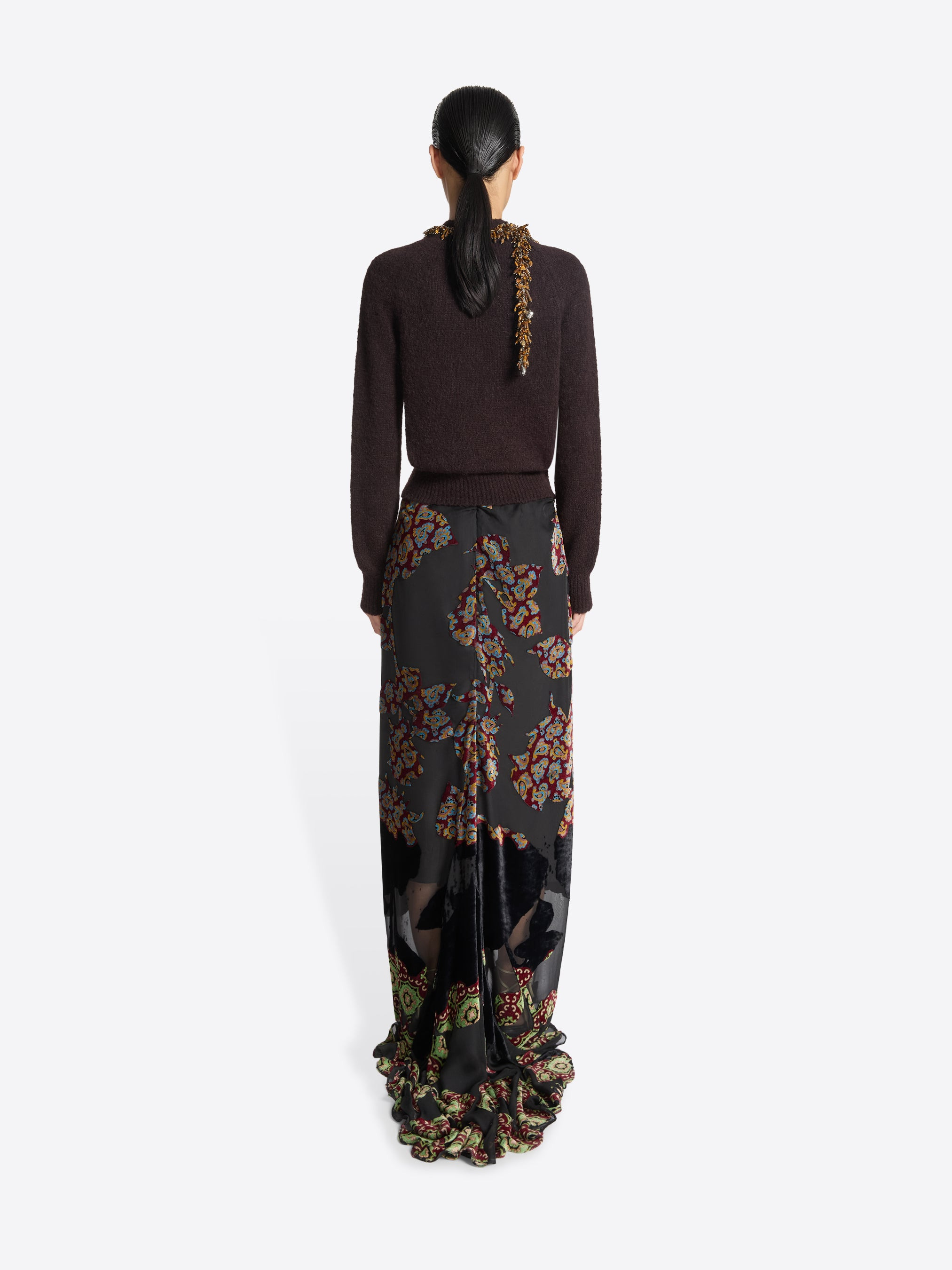LAYERED VISCOSE SILK SKIRT - 4
