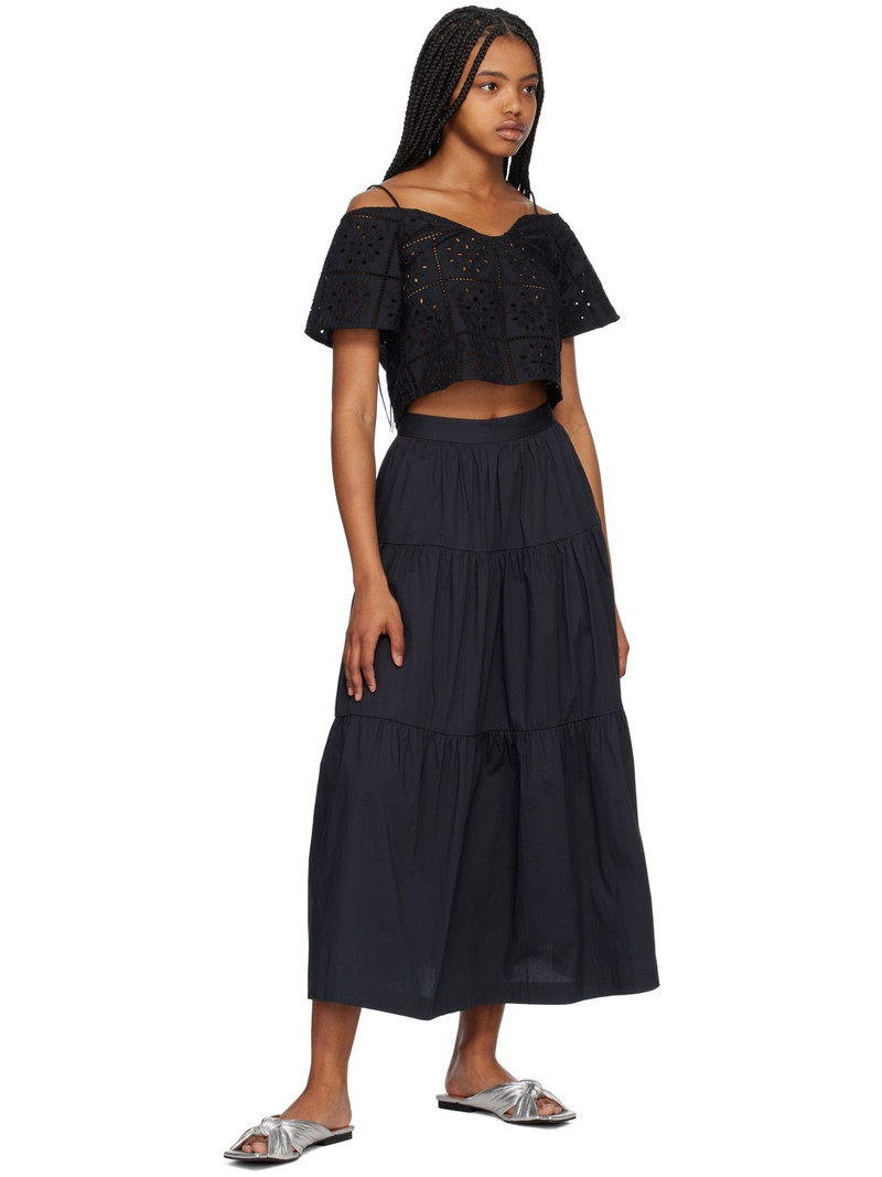 GANNI Black Sweetheart Neck Blouse outlook