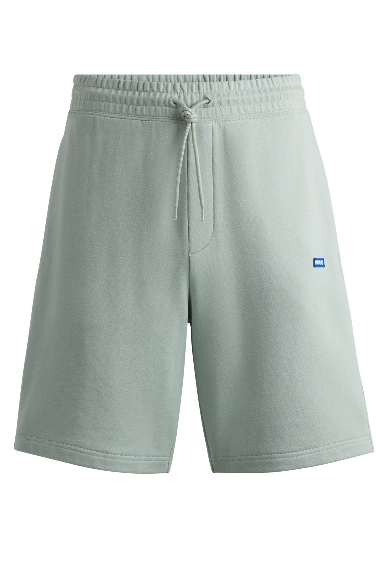 COTTON-TERRY SHORTS WITH BLUE LOGO PATCH - 1