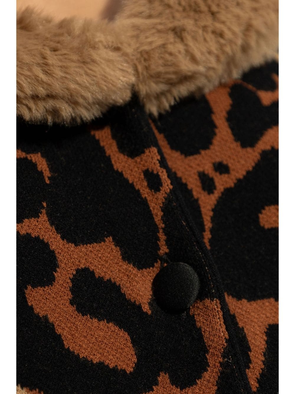 leopard-print faux-fur cardigan - 5