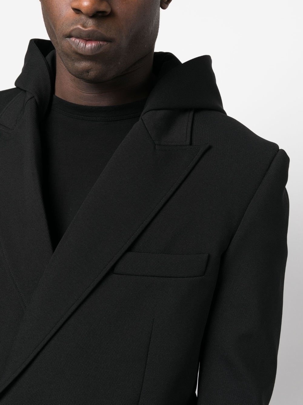 tie-fastening hooded jacket - 5
