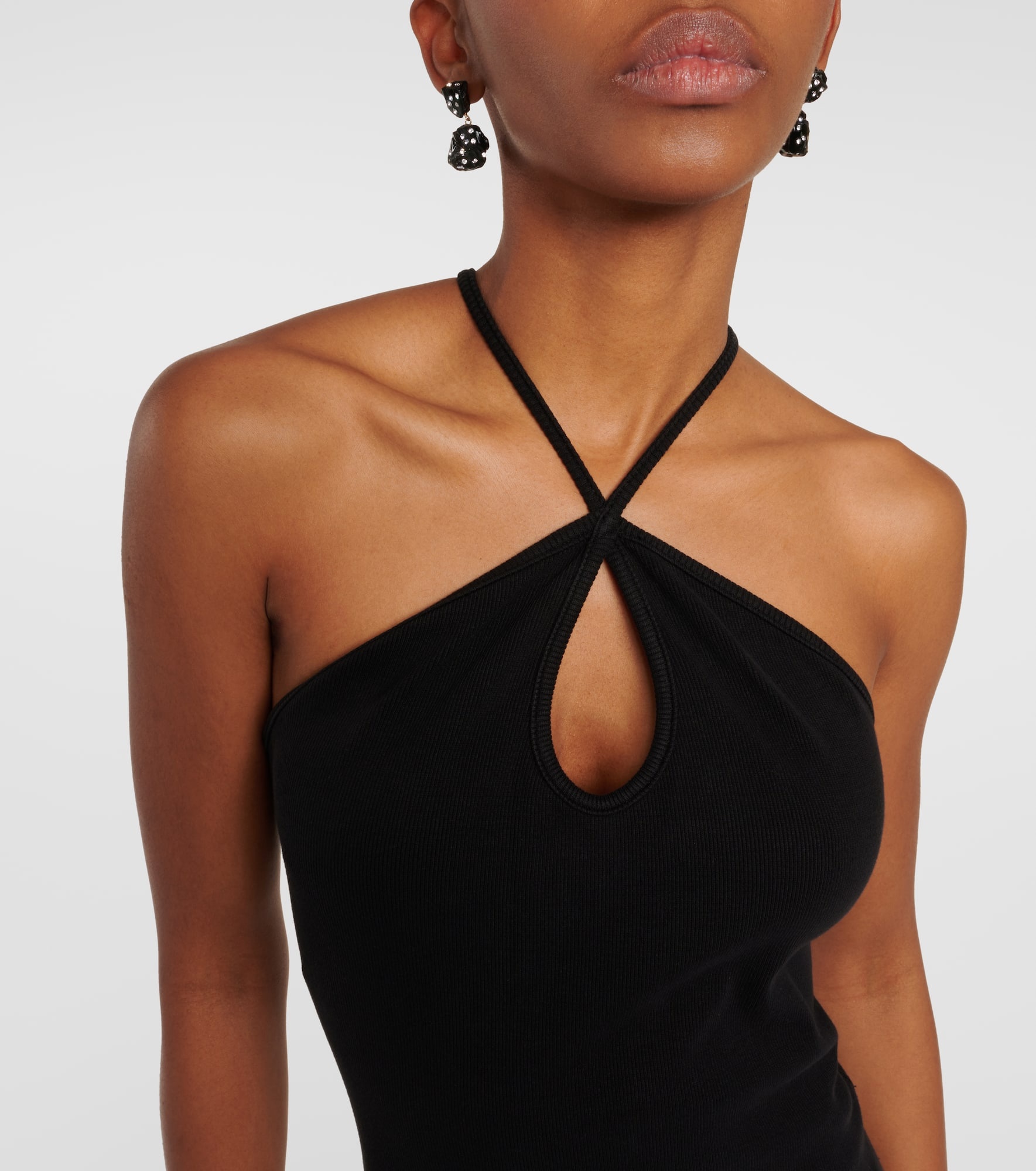 Ribbed-knit cotton-blend midi dress - 4