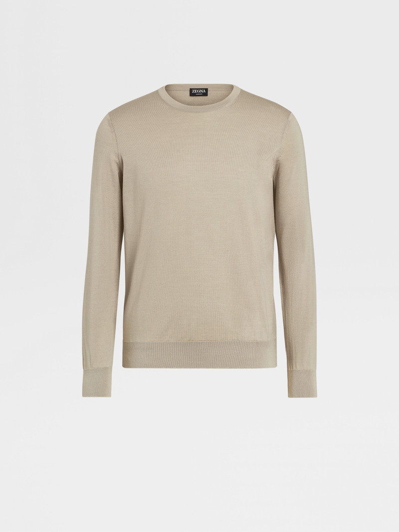LIGHT TAUPE CASHSETA CREWNECK 1