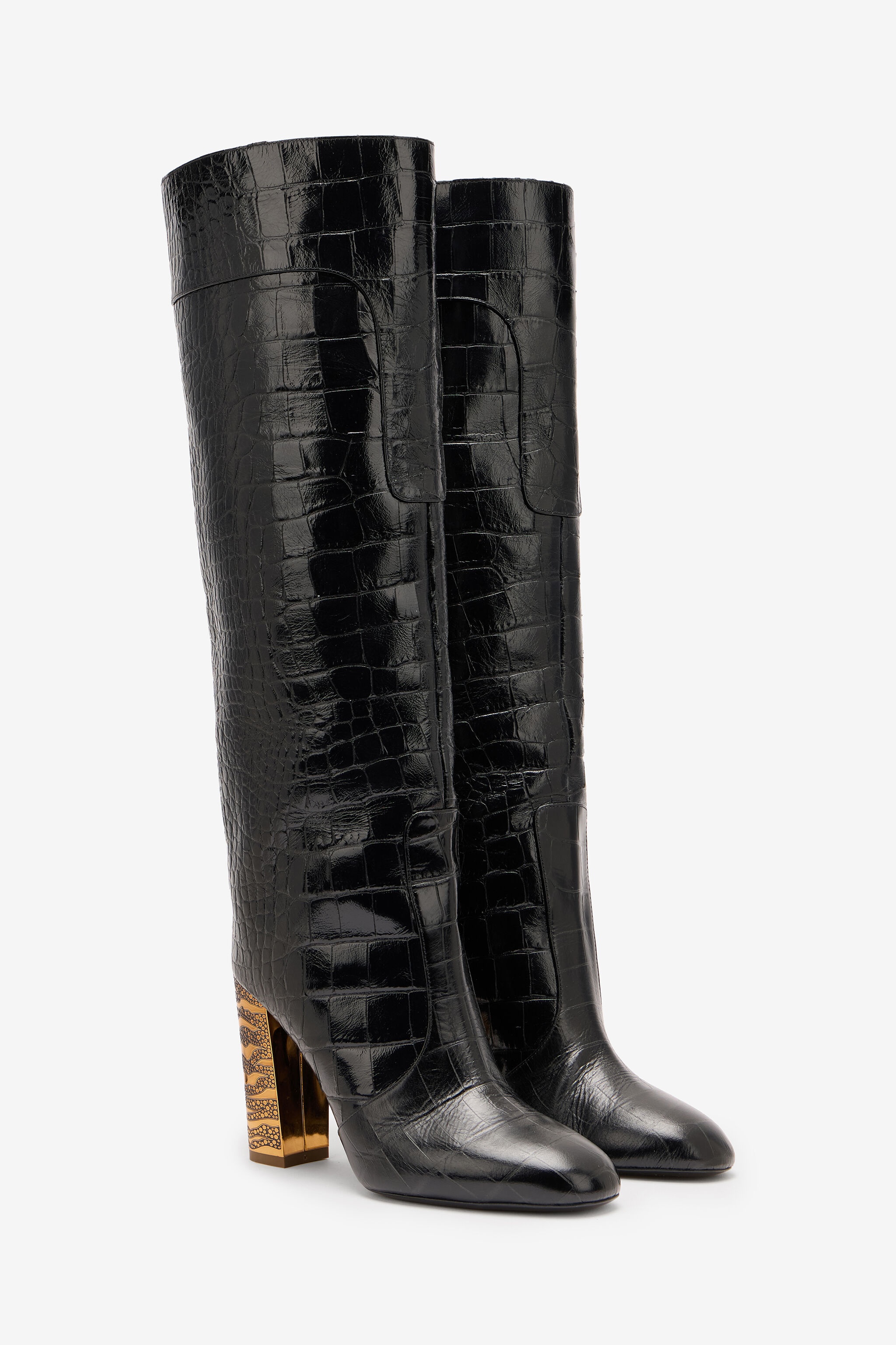 Boots With Crocodile Embossing - 2