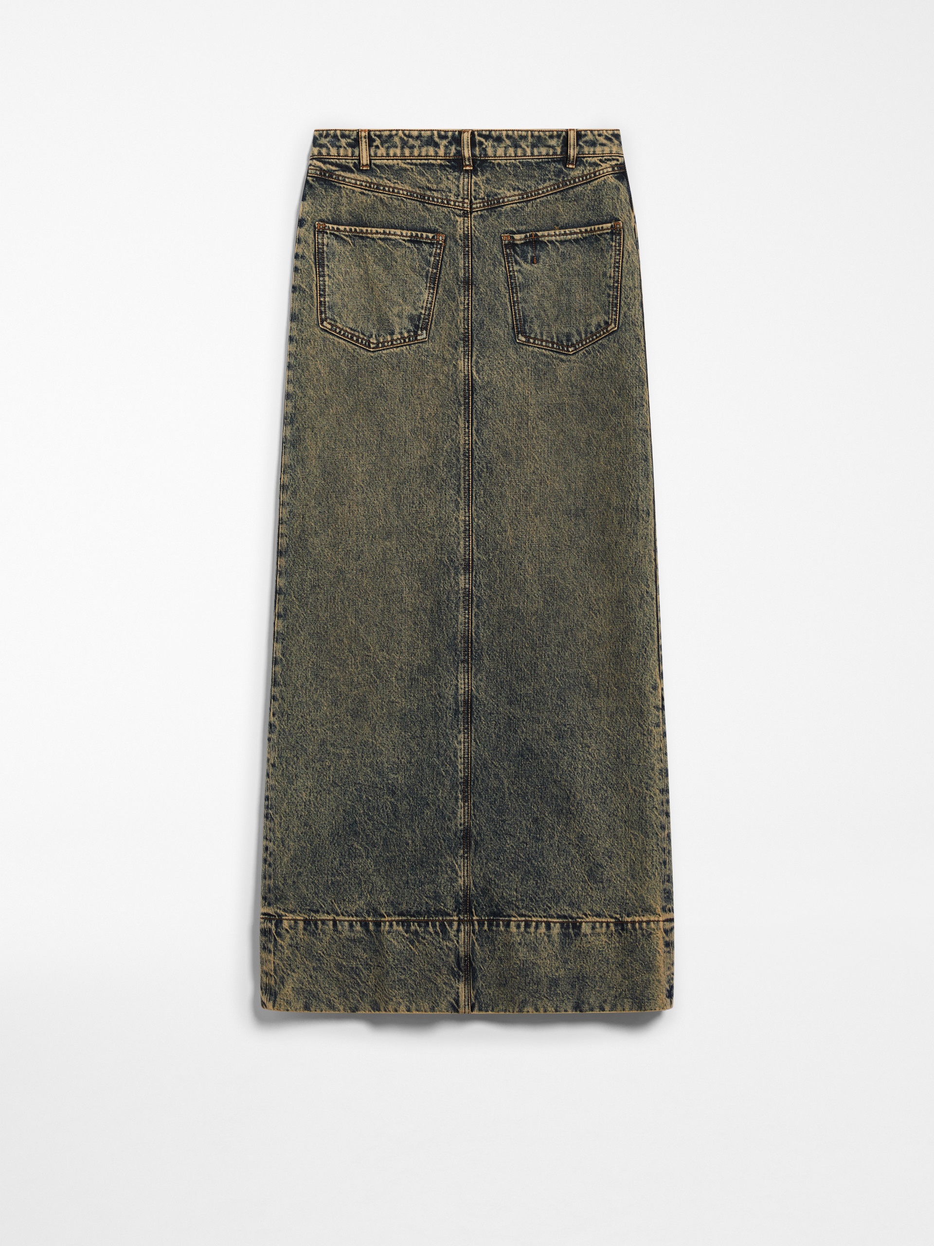PIAVE Long skirt in worn denim - 1
