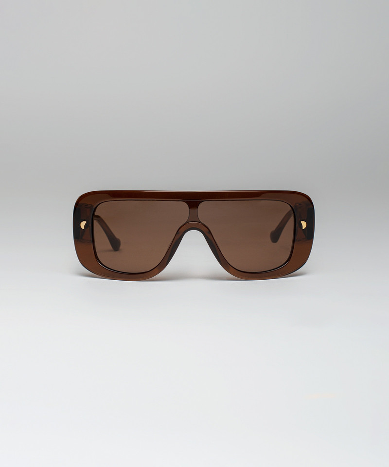 MONSINO - Oversized square-frame sunglasses - Brown 1