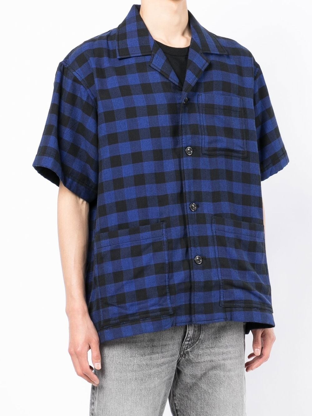 plaid-check embroidered shirt - 3