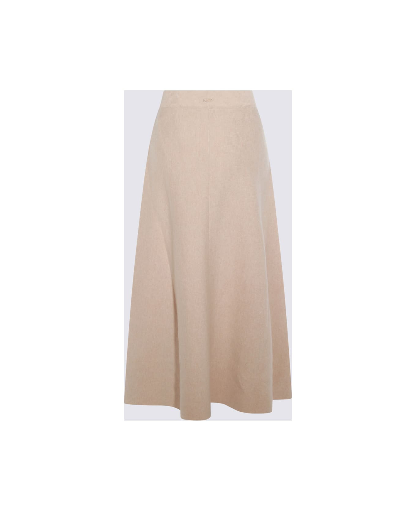 Beige Wool Midi Skirt - 2
