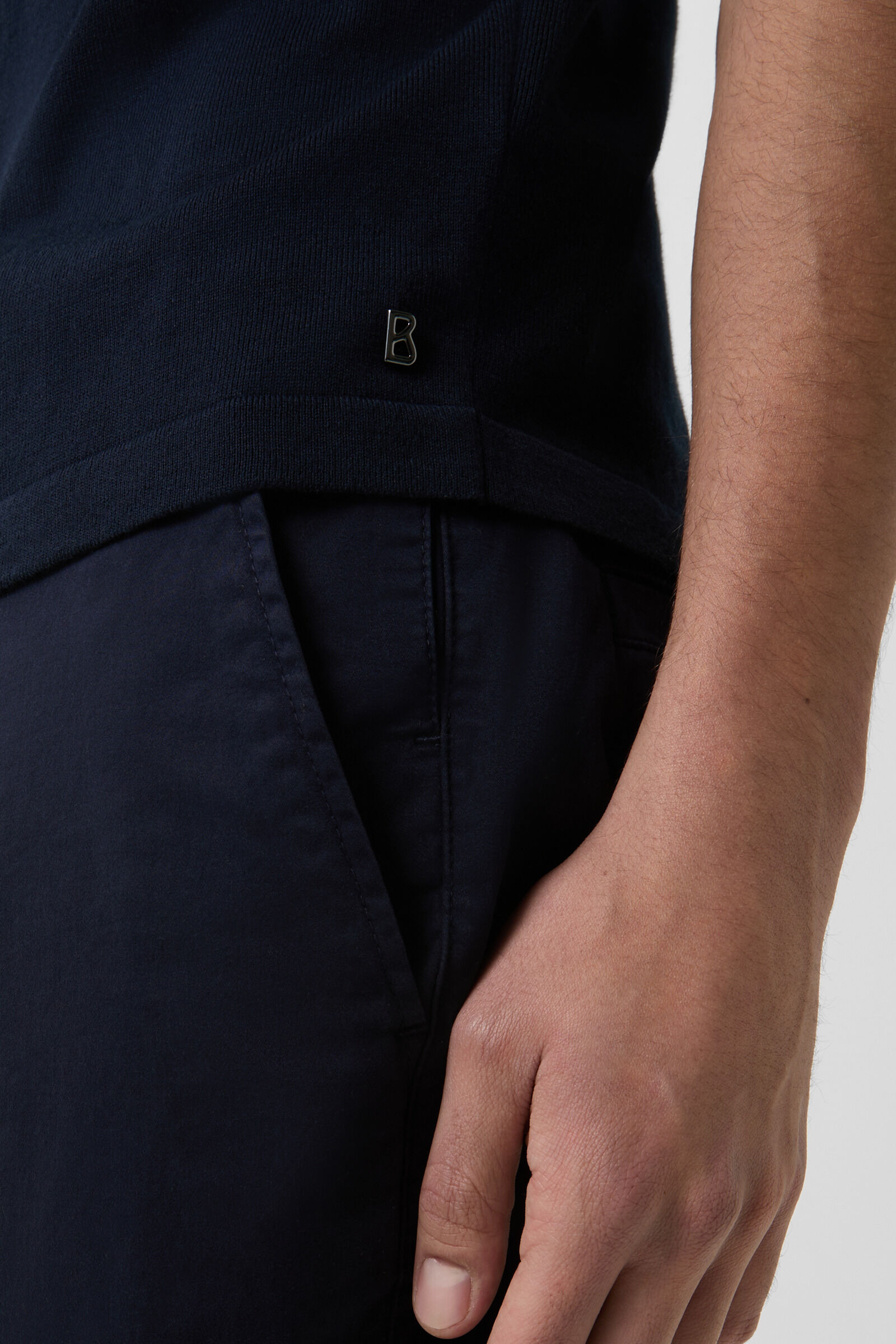 Laine knitted polo shirt in Navy blue - 5